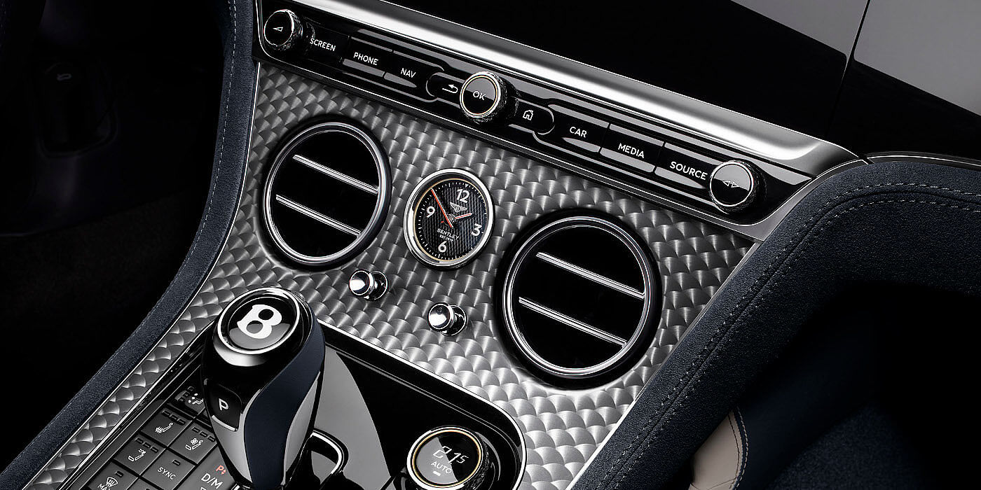 Bentley Cambridge Bentley Continental GTC Speed convertible front interior engine spin veneer detail