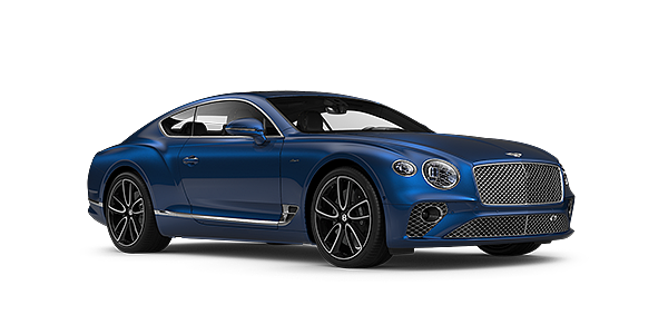 Bentley Cambridge Bentley GT Azure coupe in Sequin Blue paint front 34
