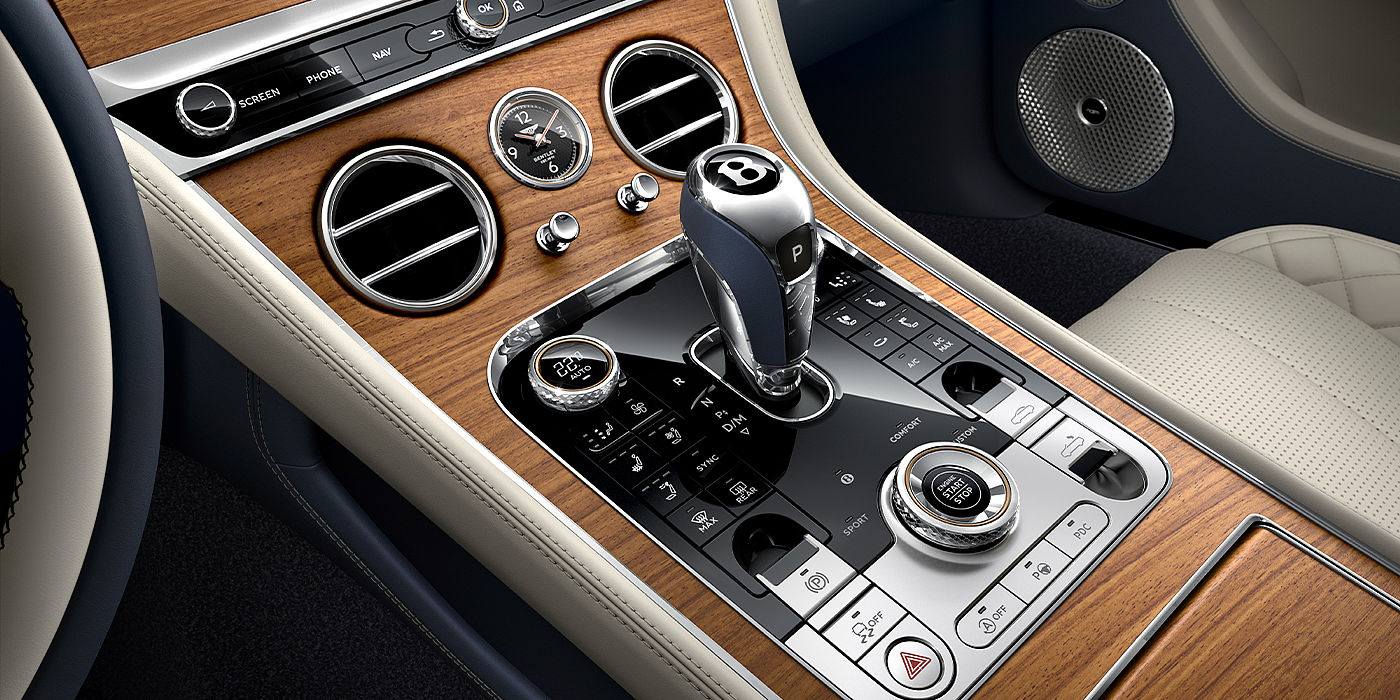 Bentley Cambridge Bentley Continental GTC Azure convertible front interior console detail
